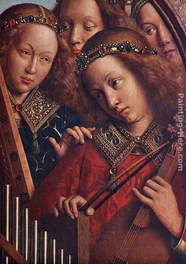 Jan van Eyck The Ghent Altarpiece Angels Playing Music [detail 2]